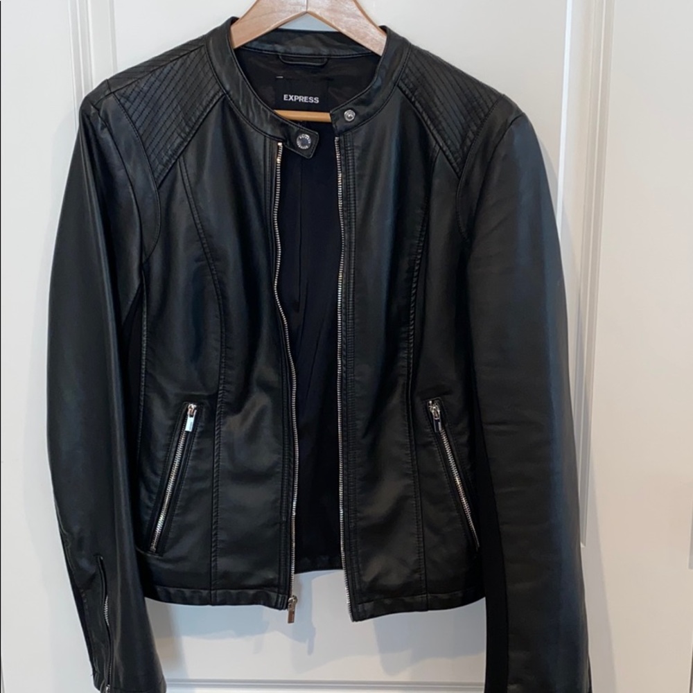 Express Black Leather Like Jacket